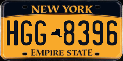 NY license plate HGG8396