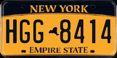 NY license plate HGG8414