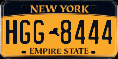 NY license plate HGG8444