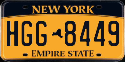 NY license plate HGG8449