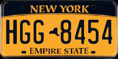 NY license plate HGG8454