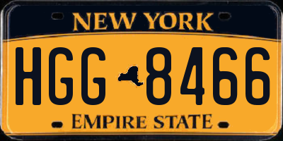 NY license plate HGG8466