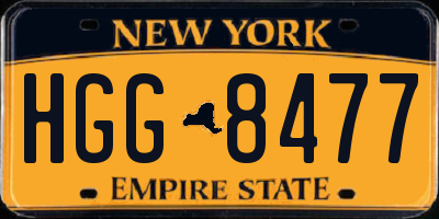 NY license plate HGG8477