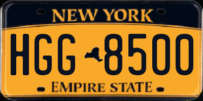 NY license plate HGG8500