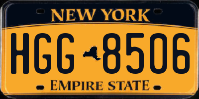 NY license plate HGG8506