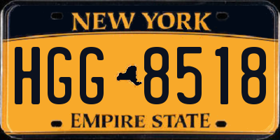 NY license plate HGG8518