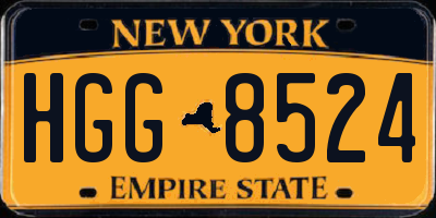 NY license plate HGG8524