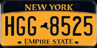 NY license plate HGG8525
