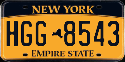 NY license plate HGG8543