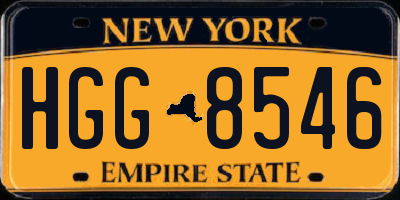 NY license plate HGG8546