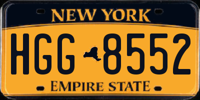 NY license plate HGG8552