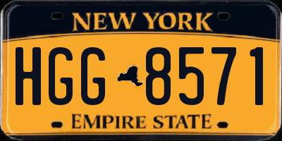 NY license plate HGG8571