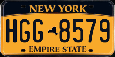 NY license plate HGG8579