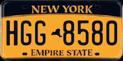 NY license plate HGG8580