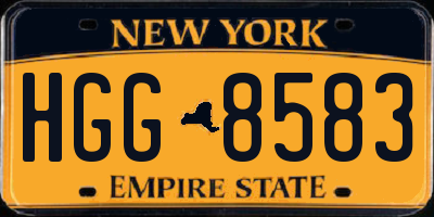 NY license plate HGG8583