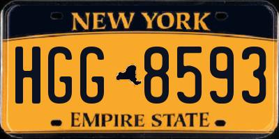 NY license plate HGG8593