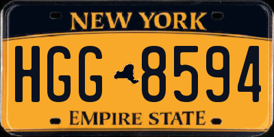 NY license plate HGG8594