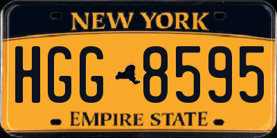 NY license plate HGG8595