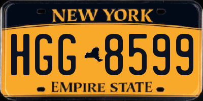 NY license plate HGG8599