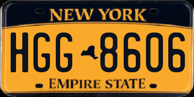 NY license plate HGG8606