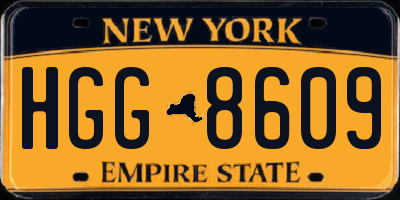NY license plate HGG8609