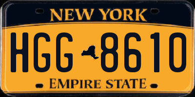 NY license plate HGG8610