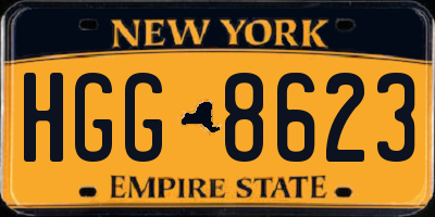 NY license plate HGG8623