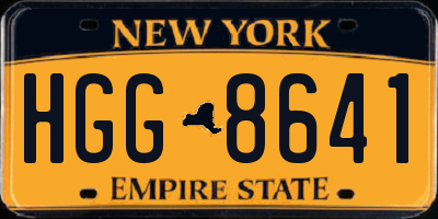 NY license plate HGG8641