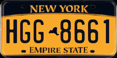 NY license plate HGG8661