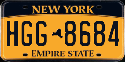 NY license plate HGG8684