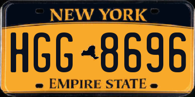 NY license plate HGG8696