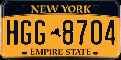 NY license plate HGG8704