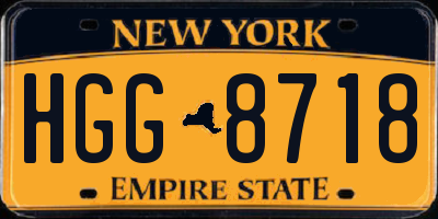 NY license plate HGG8718