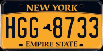 NY license plate HGG8733