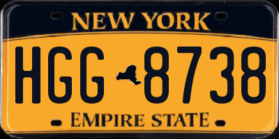 NY license plate HGG8738