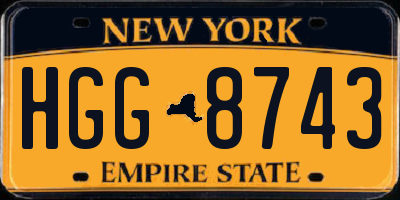 NY license plate HGG8743