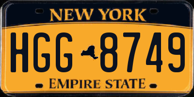 NY license plate HGG8749