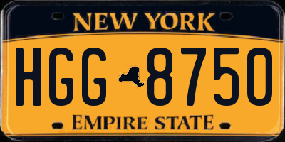 NY license plate HGG8750