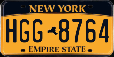 NY license plate HGG8764