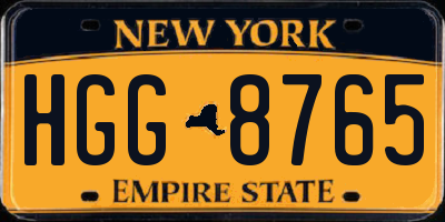 NY license plate HGG8765
