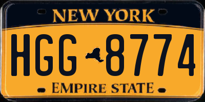 NY license plate HGG8774