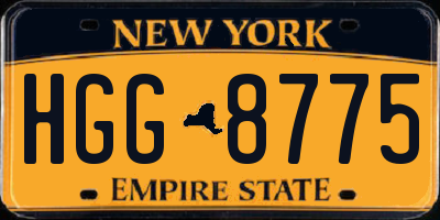 NY license plate HGG8775