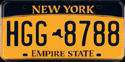 NY license plate HGG8788