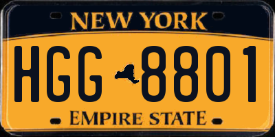 NY license plate HGG8801