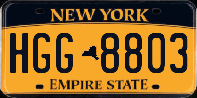 NY license plate HGG8803
