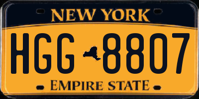 NY license plate HGG8807