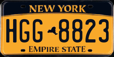 NY license plate HGG8823