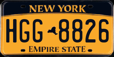 NY license plate HGG8826