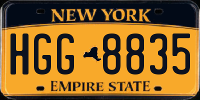 NY license plate HGG8835