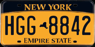 NY license plate HGG8842